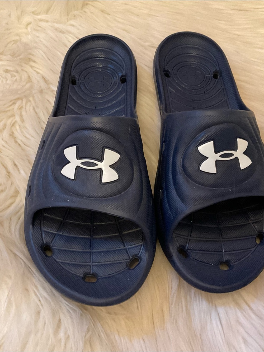 Under Armour Men’s Navy Blue Slides - Size 10 - Picture 3 of 10